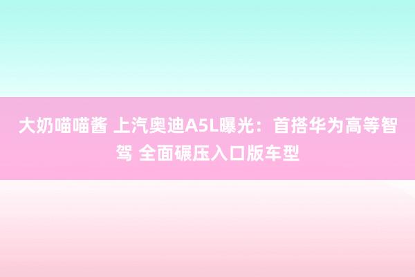 大奶喵喵酱 上汽奥迪A5L曝光：首搭华为高等智驾 全面碾压入口版车型