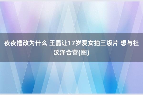 夜夜撸改为什么 王晶让17岁爱女拍三级片 想与杜汶泽合营(图)