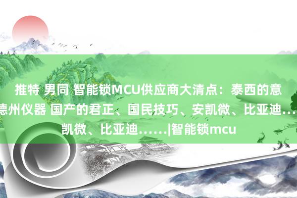 推特 男同 智能锁MCU供应商大清点：泰西的意法、恩智浦、德州仪器 国产的君正、国民技巧、安凯微、比亚迪……|智能锁mcu