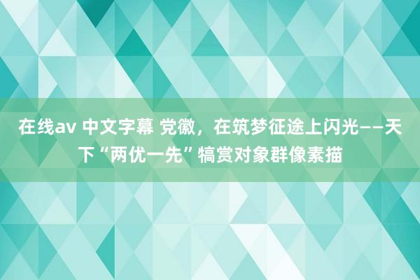 在线av 中文字幕 党徽，在筑梦征途上闪光——天下“两优一先”犒赏对象群像素描