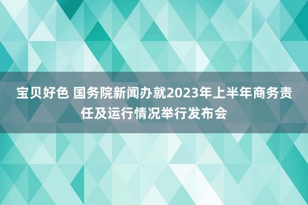 宝贝好色 国务院新闻办就2023年上半年商务责任及运行情况举行发布会